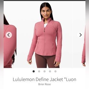 Lululemon define jacket luon color brier rose size 6